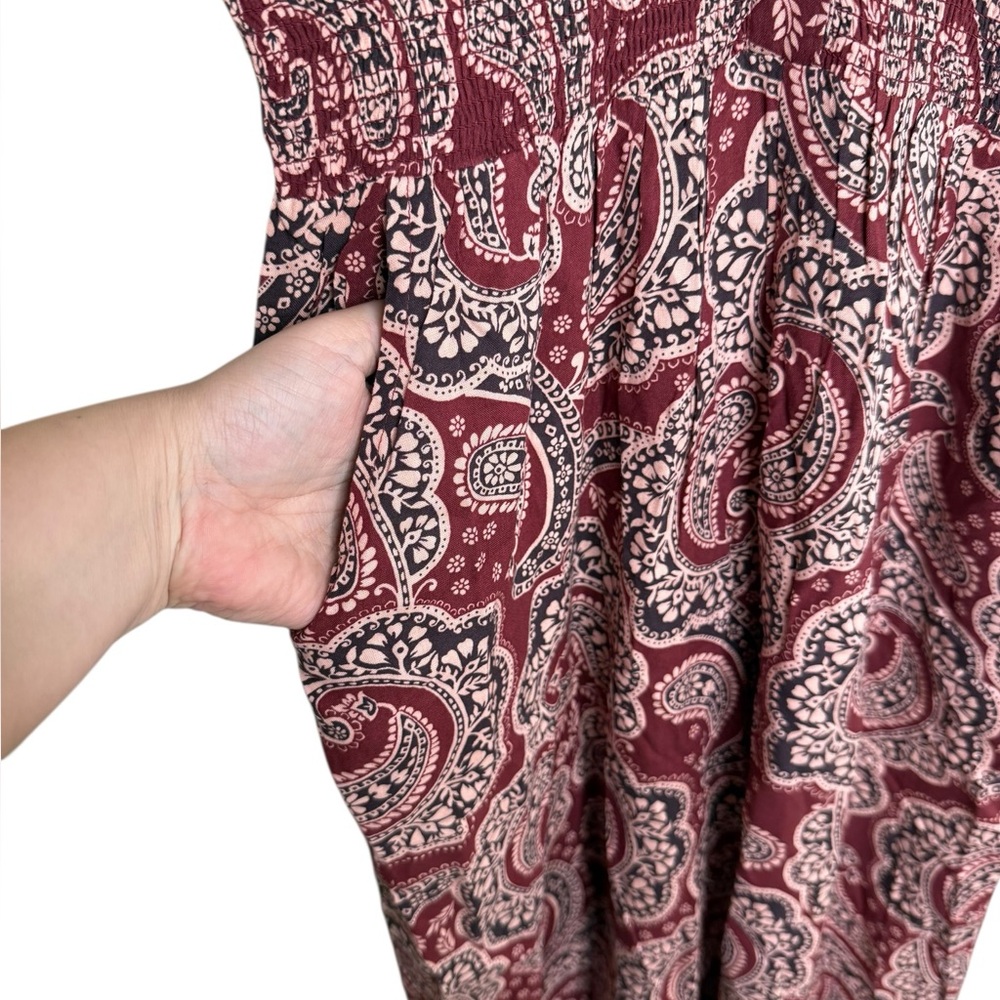 Patrons of Peace 100% Rayon Floral Paisley Wide Leg Jumpsuit NEW - Picture 5 of 10